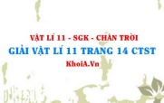 Giải Vật lí 11 trang 14 Chân trời Sáng tạo